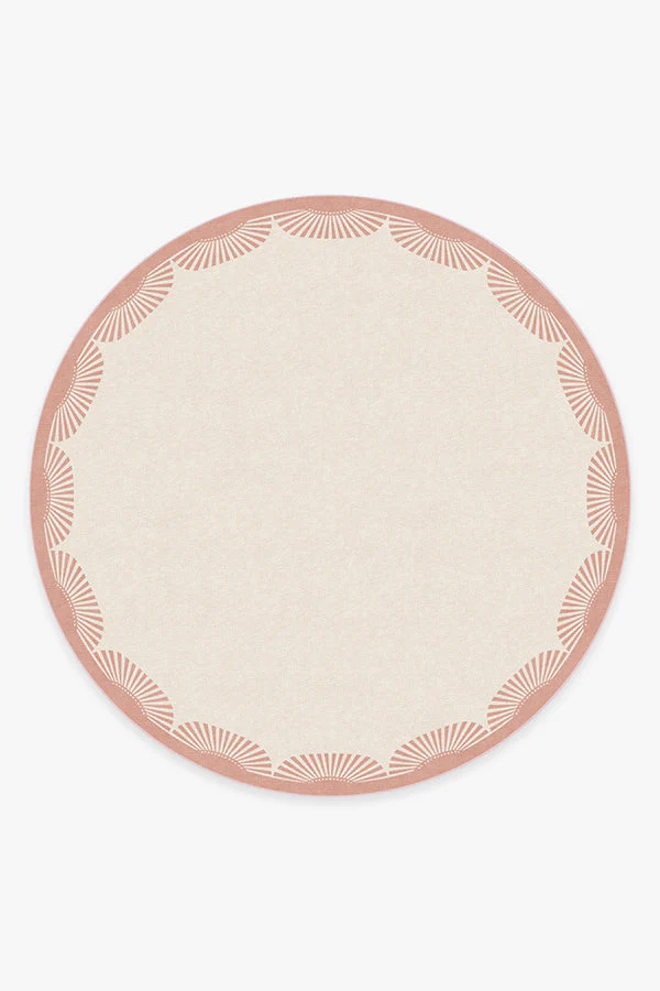 Fringe Pink & Ivory Flatwoven Rug by Gray Malin