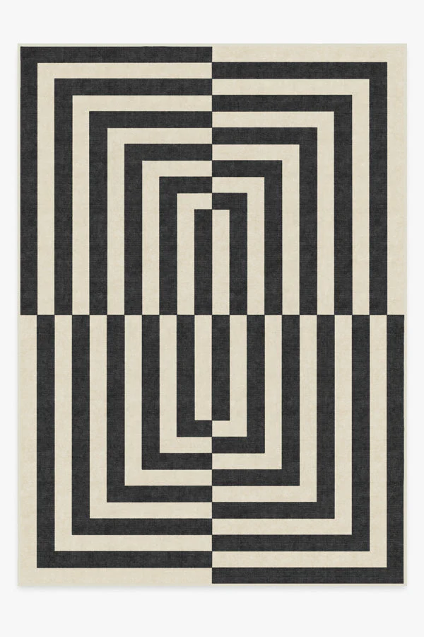 Op Art Charcoal Rug by Jonathan Adler