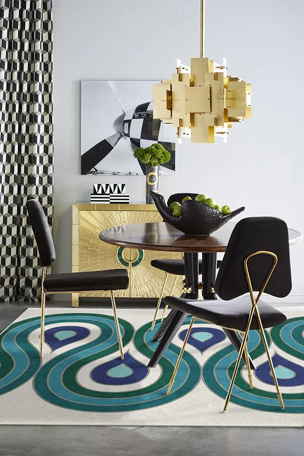 Milano Peacock Rug by Jonathan Adler