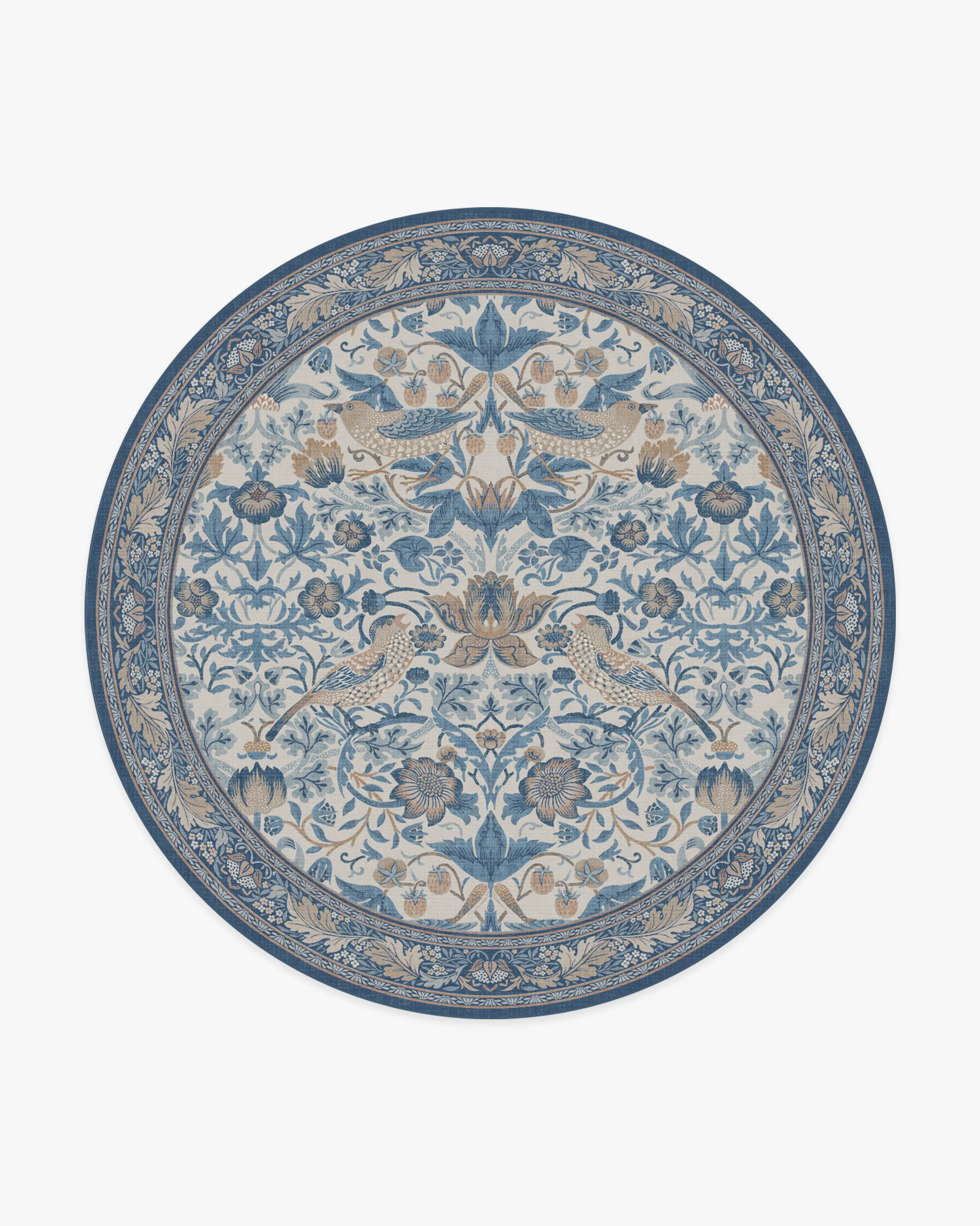 Strawberry Thief Indigo & Ivory Rug by Morris & Co.