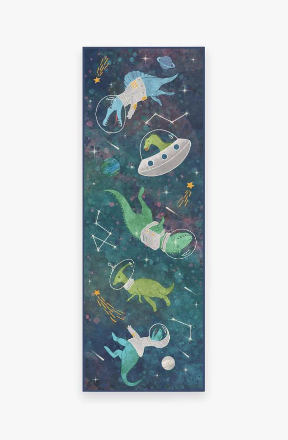 Dinosaurs in Space Flatwoven Rug