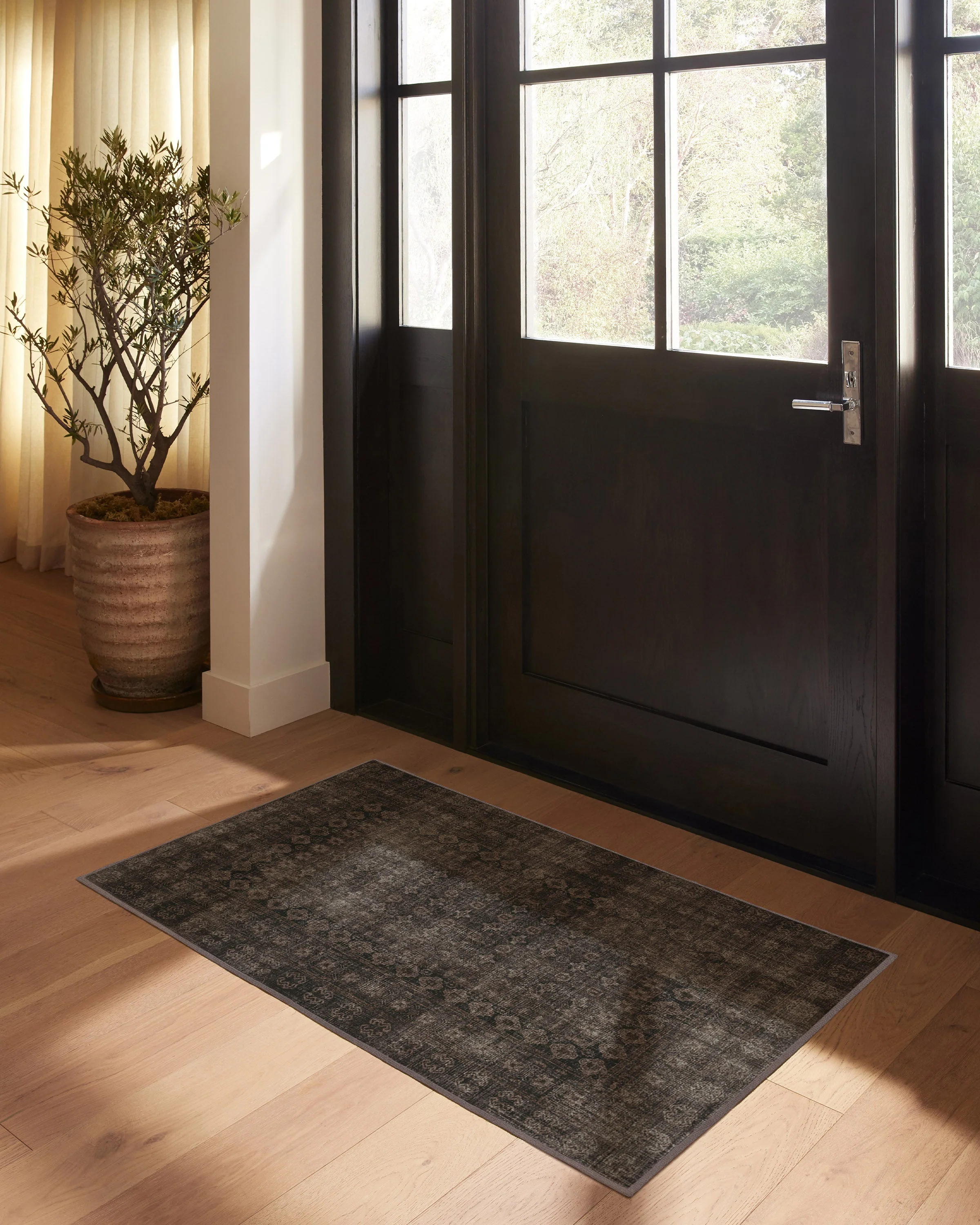 Cyrus Black Flatwoven Rug