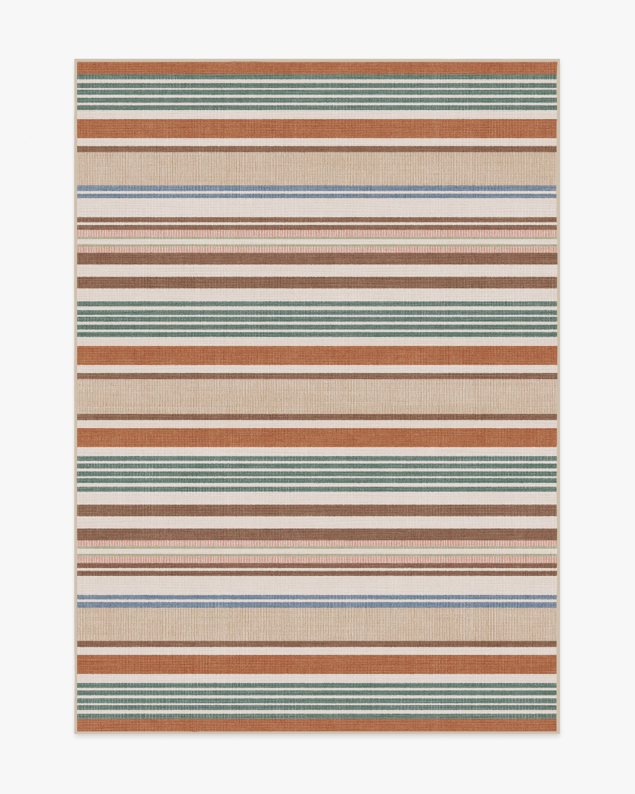 Tropez Stripe Red Multicolor Rug