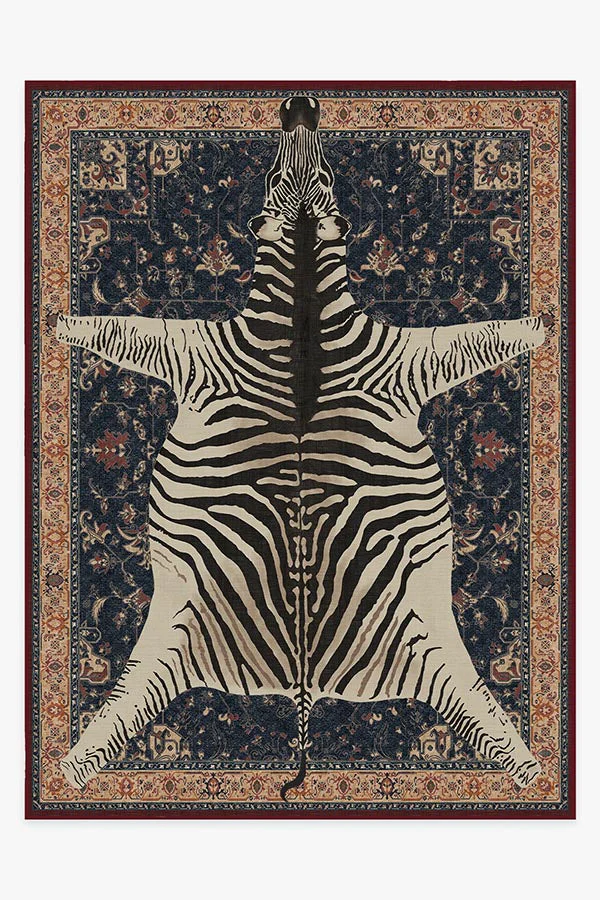 On Safari Sapphire Rug by Iris Apfel