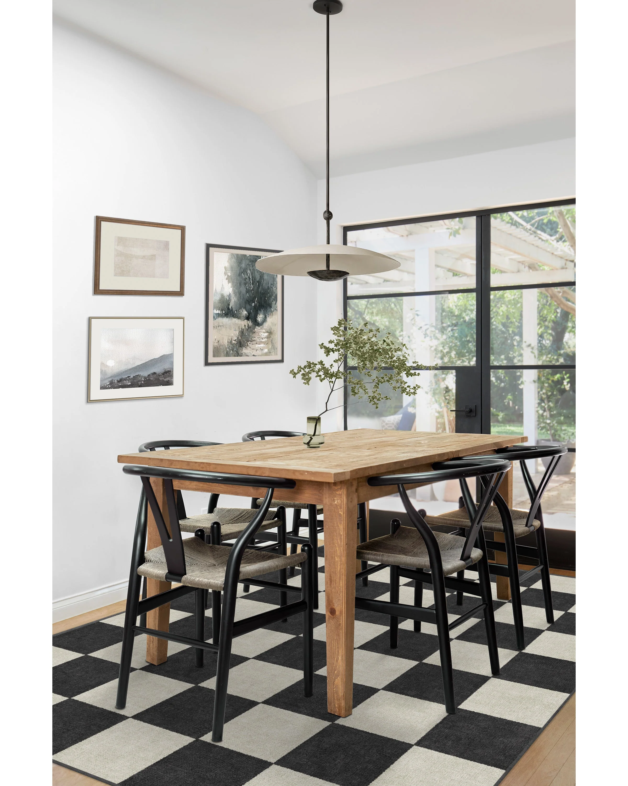 Jaque Checkered Black Flatwoven Rug