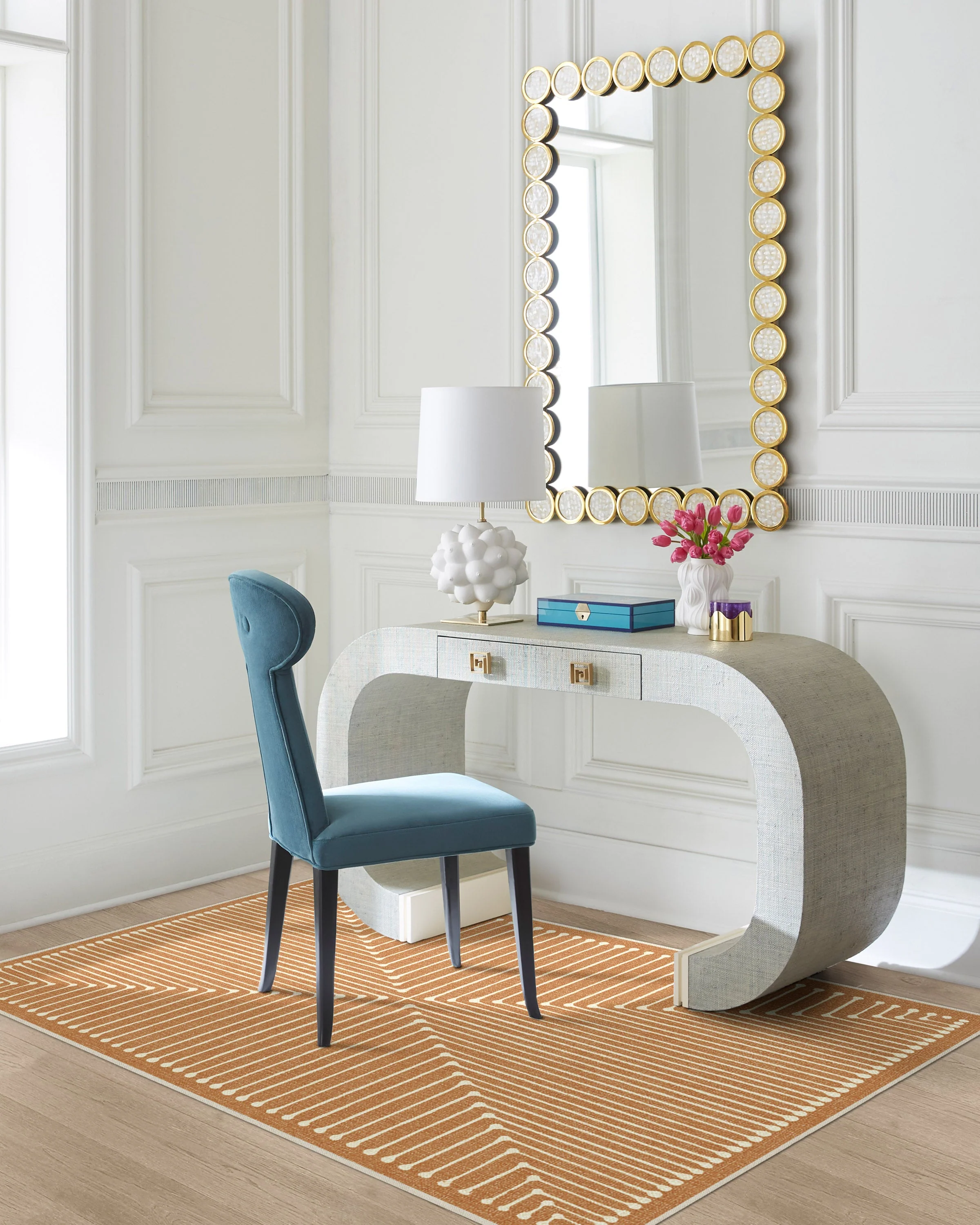 Inkdrop Copper Rug by Jonathan Adler
