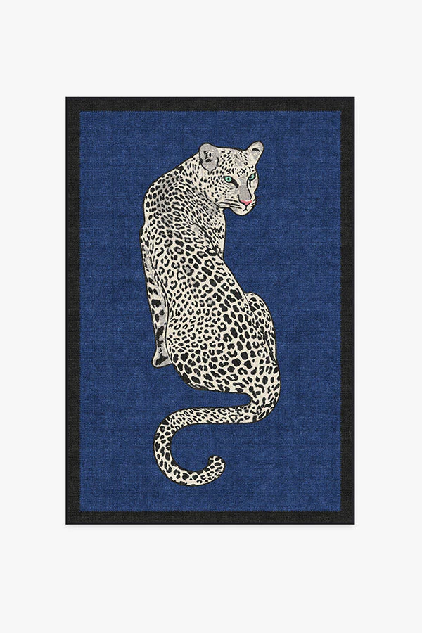 Snow Leopard Sapphire Rug by Jonathan Adler