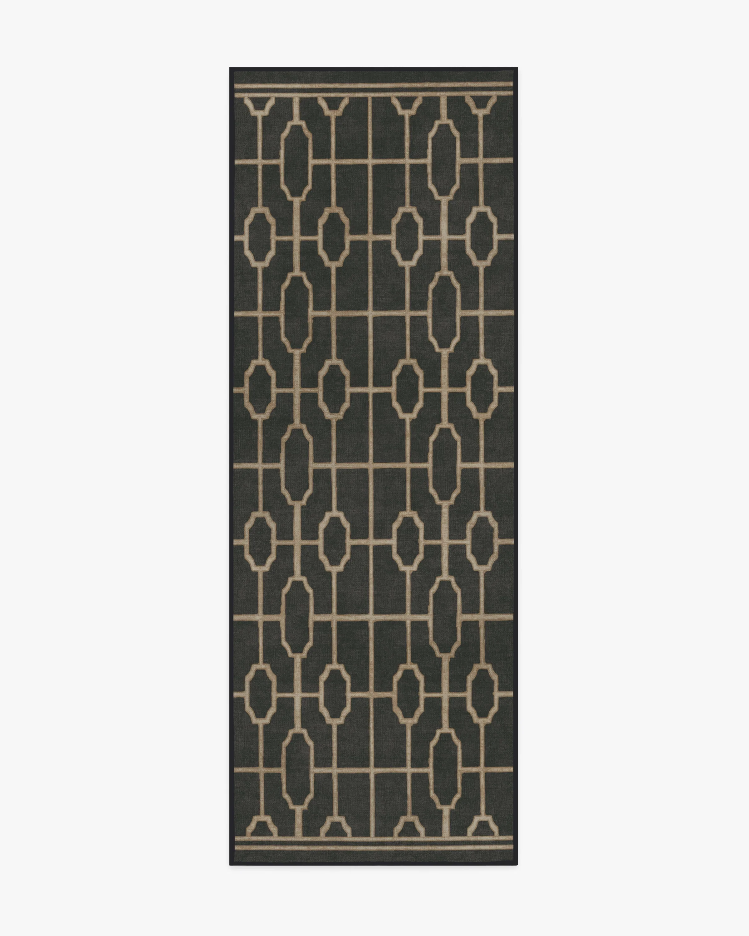 Diana Trellis Black & Gold Flatwoven Rug by The Hiltons