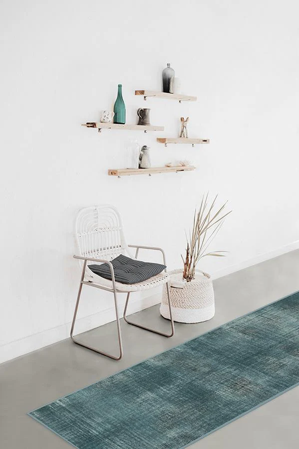 Sudaria Solid Teal Blue Rug