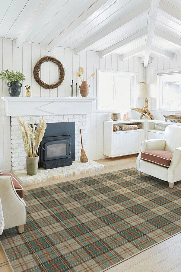 Dress Stewart Tartan Khaki Rug