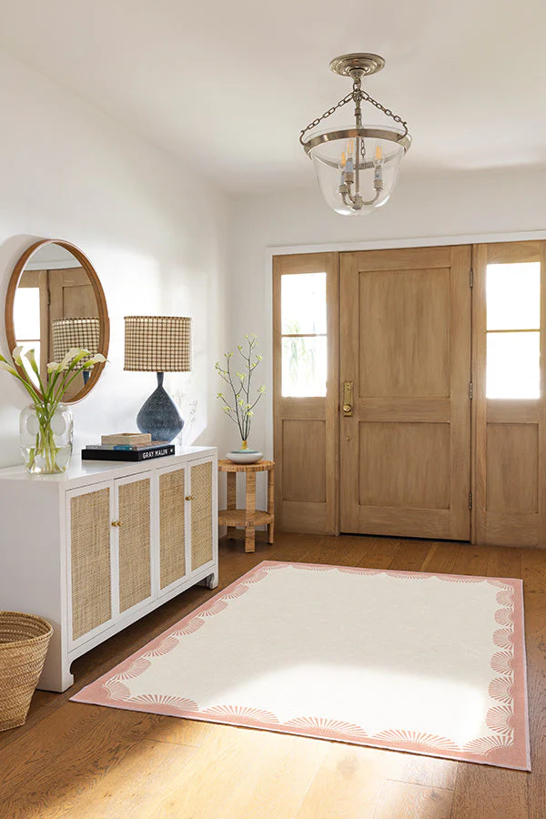 Fringe Pink & Ivory Rug by Gray Malin