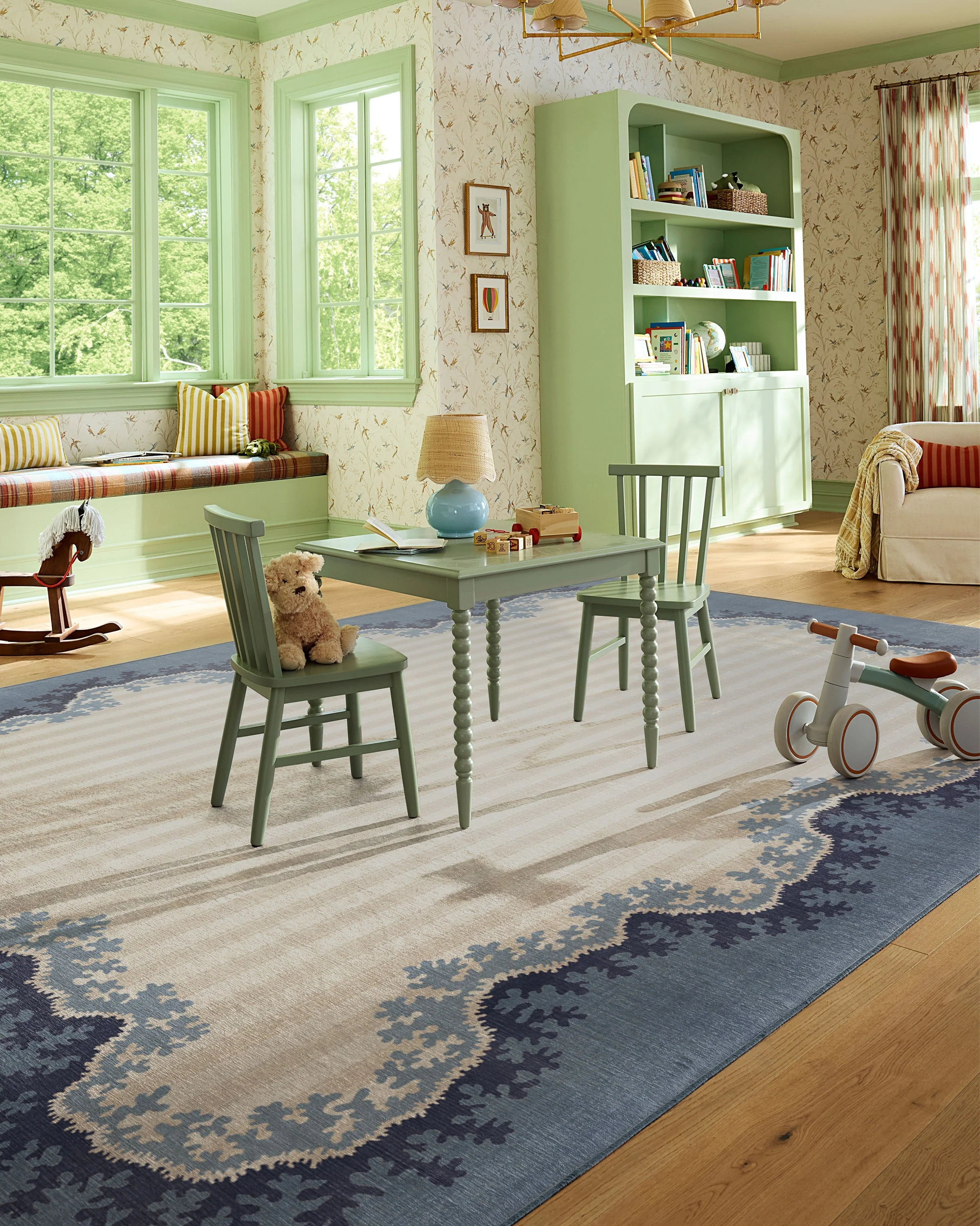 Oxbow Indigo Flatwoven Rug by Sanderson