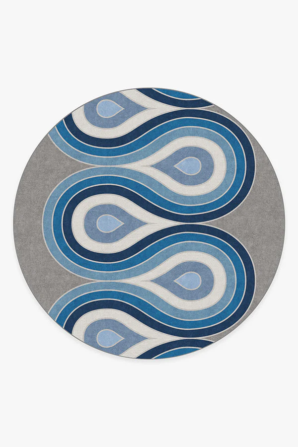 Milano Blue Steel Rug by Jonathan Adler