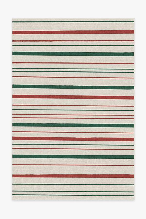 Hudson Stripe Red & Green Flatwoven Rug