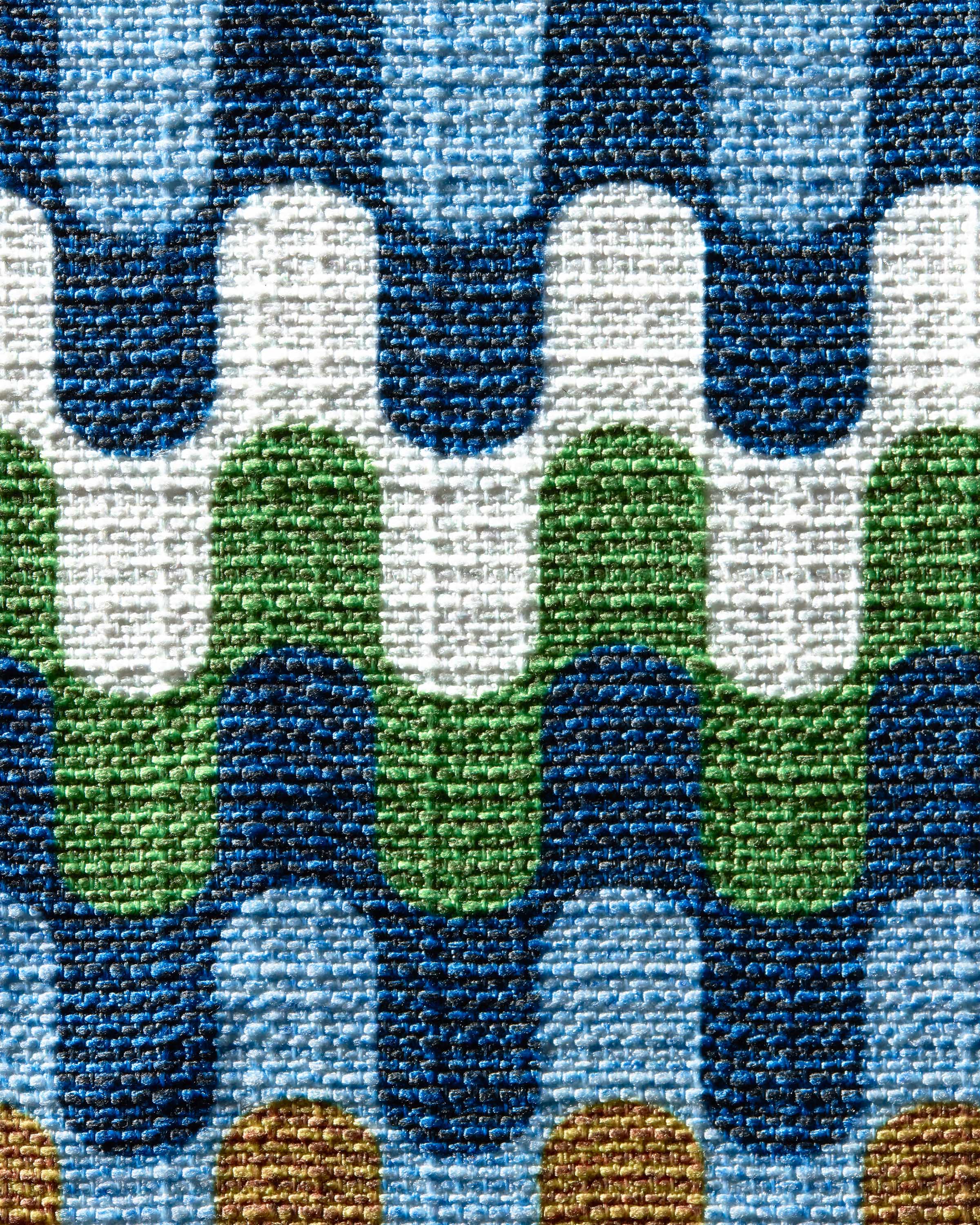 Puzzles Blue & Cognac Woven Throw Pillow by Jonathan Adler