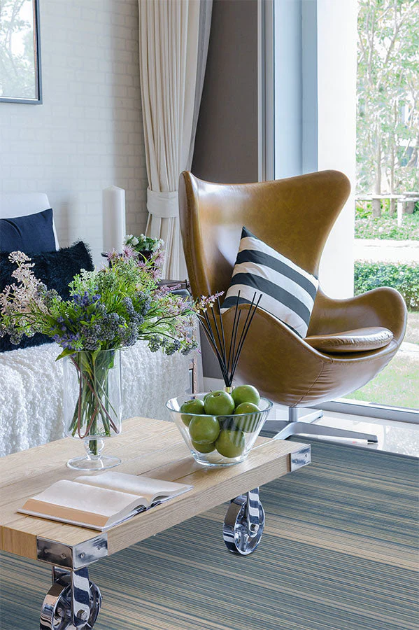 Coastal Linear Stripe Slate Rug