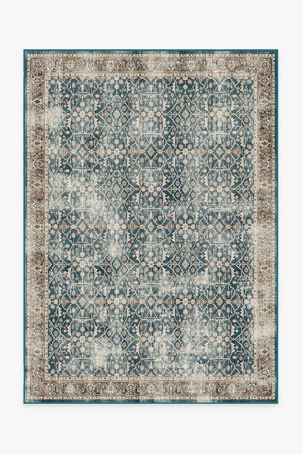 Celestine Teal Blue Flatwoven Rug