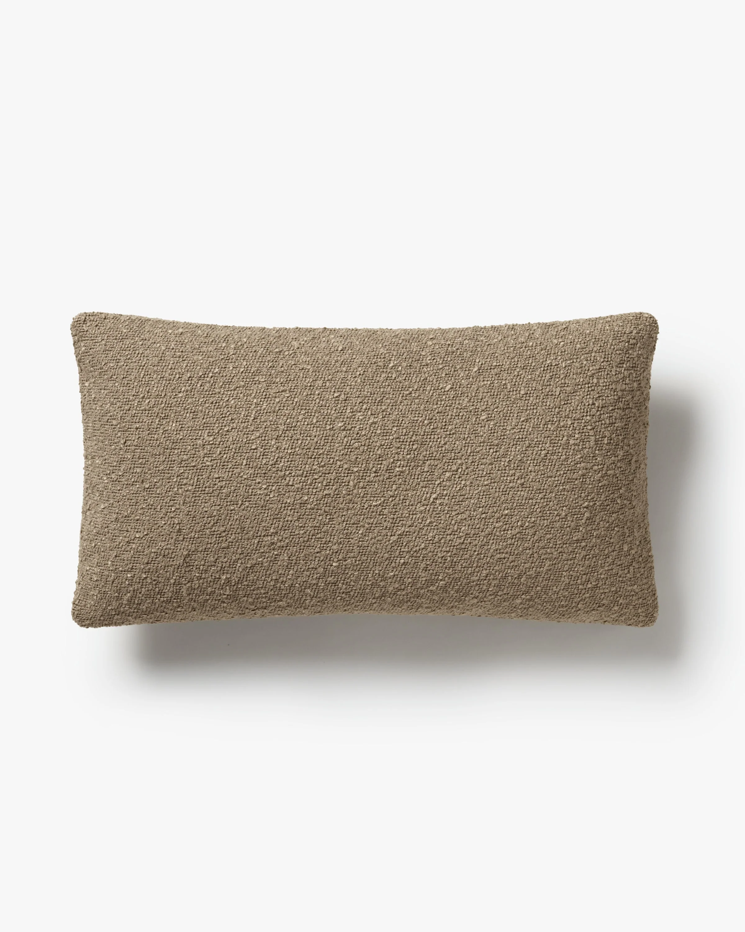 Warm Taupe Boucle Throw Pillow