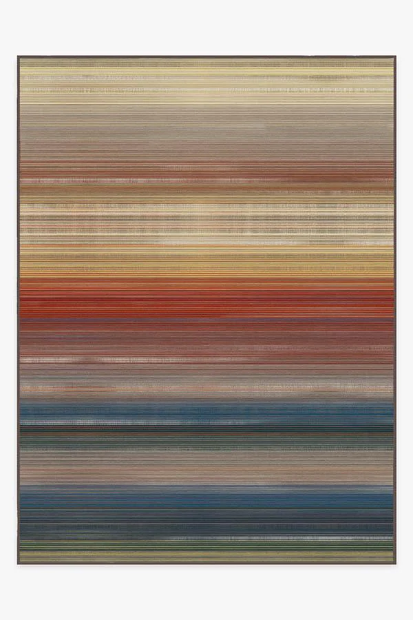 Linear Striped Multicolor Flatwoven Rug