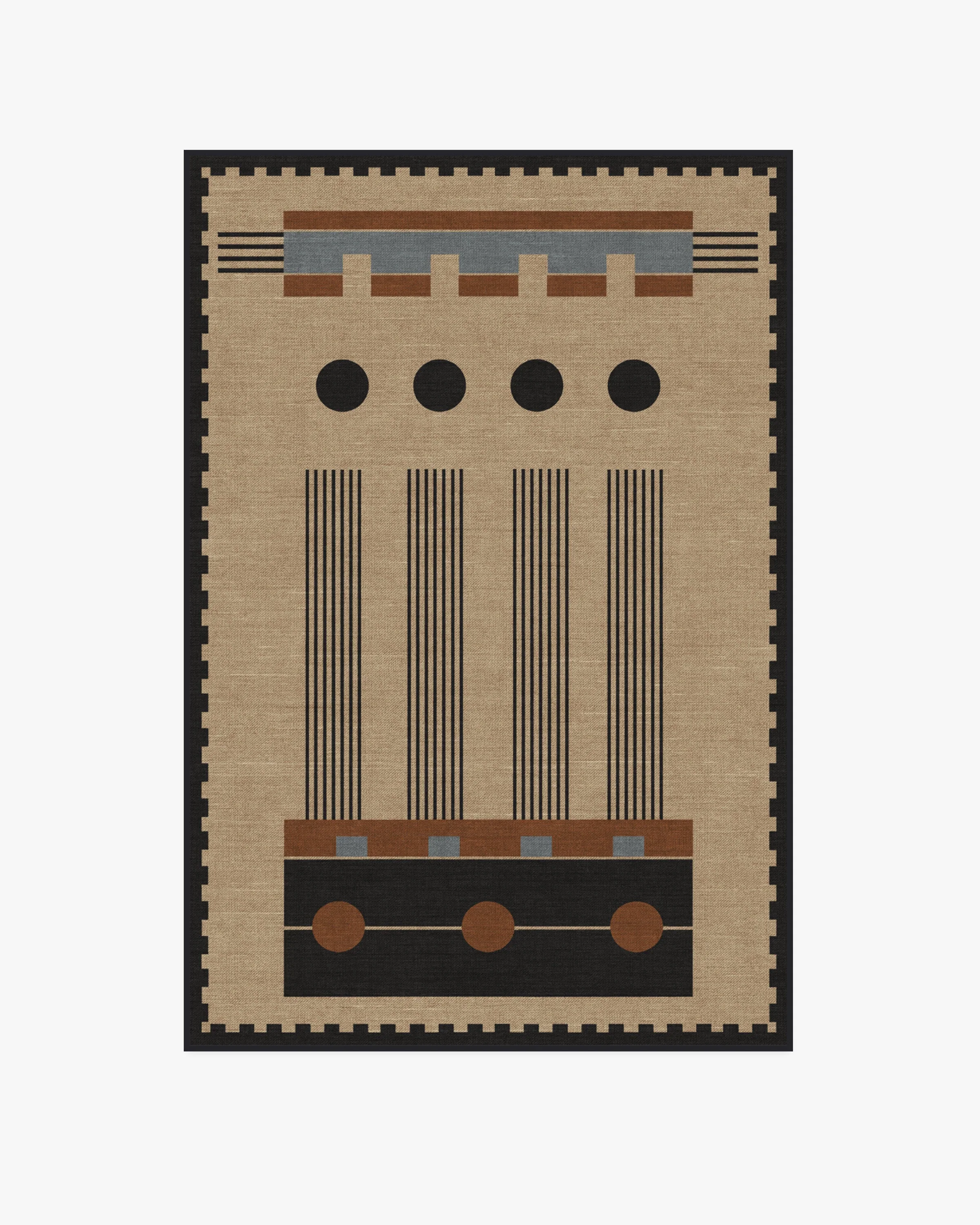 Kasi Black & Tan Flatwoven Rug by Architectural Digest
