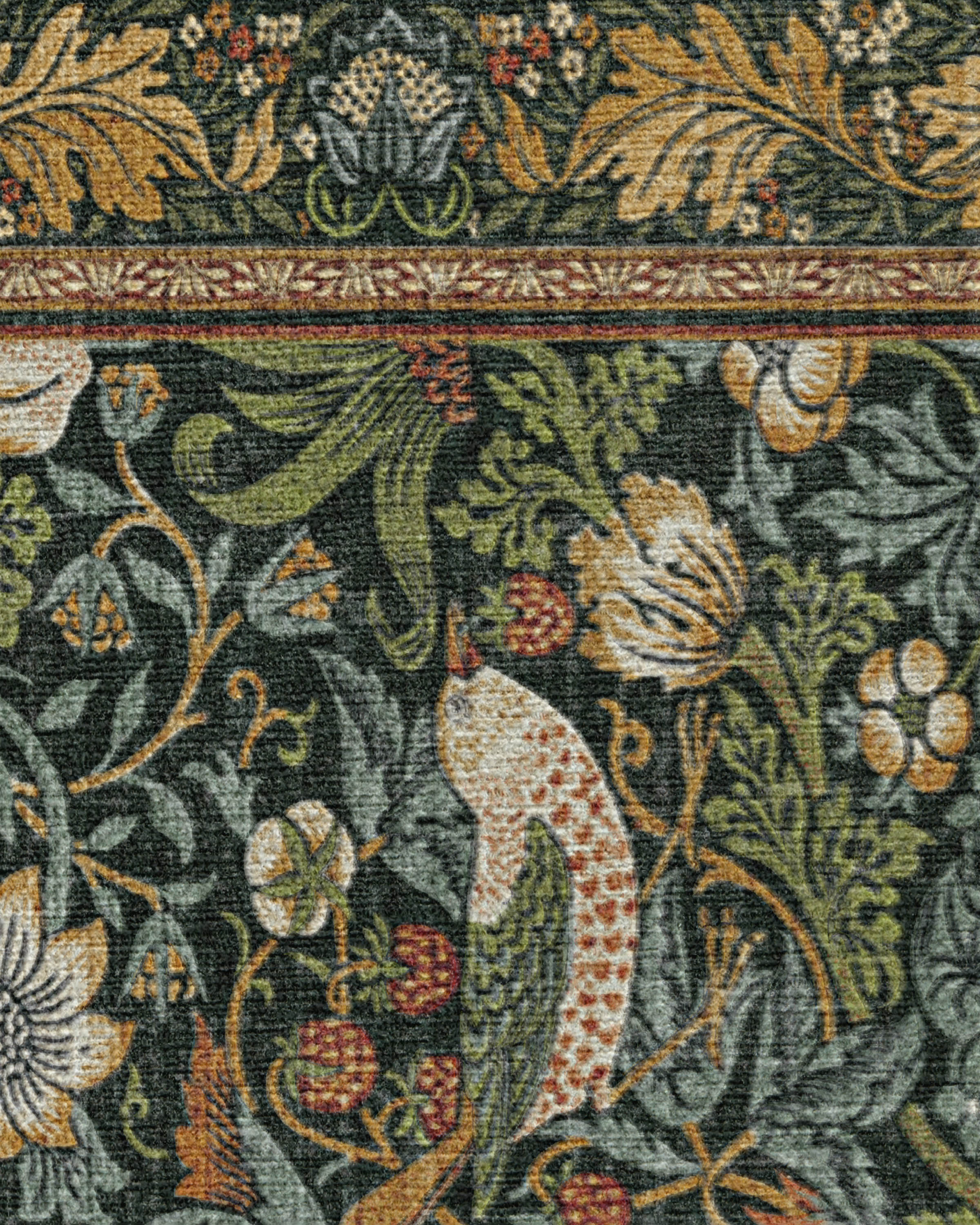 Strawberry Thief Indigo Flatwoven Rug by Morris & Co.