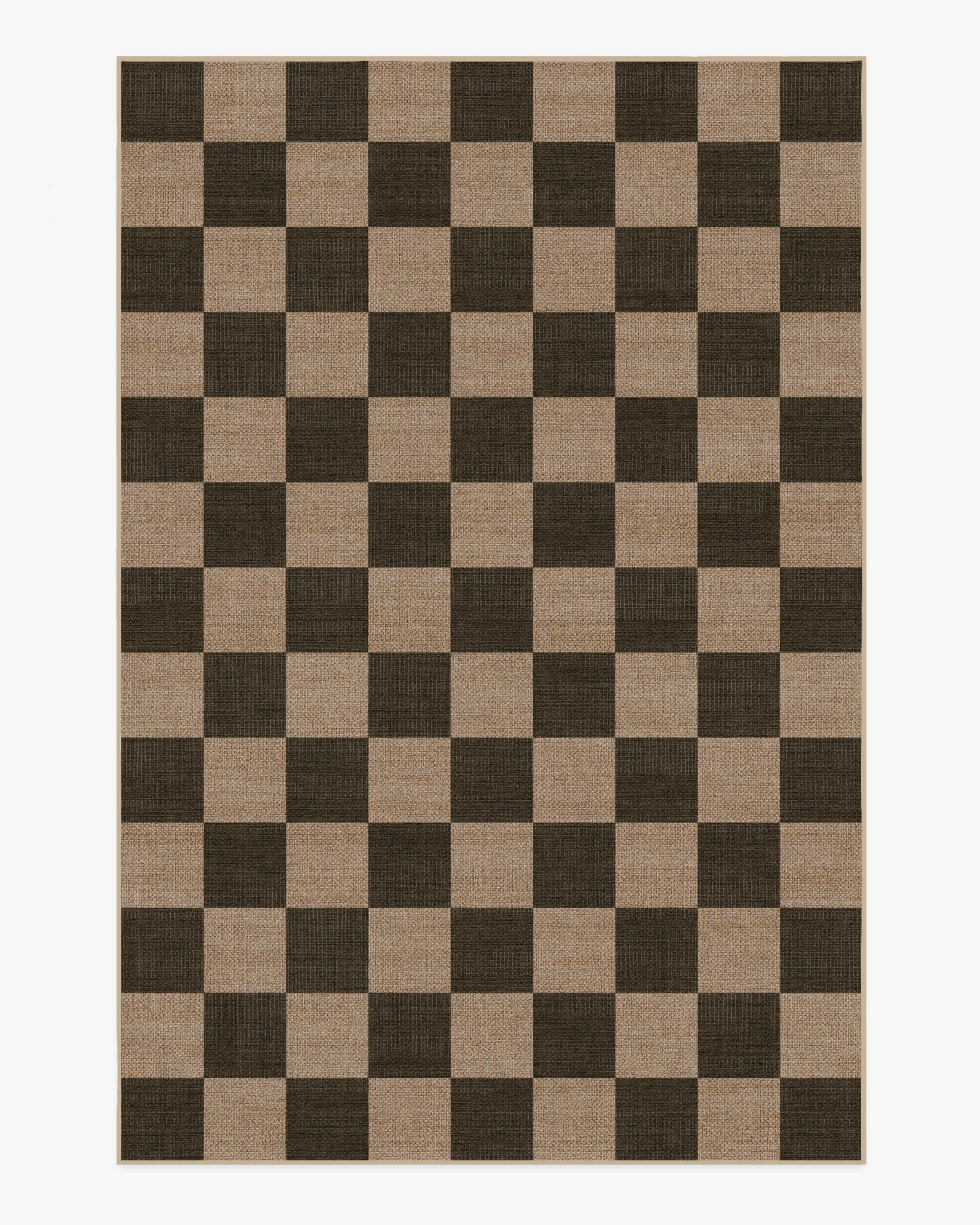 Checkerboard Soft Black Re-Jute Rug