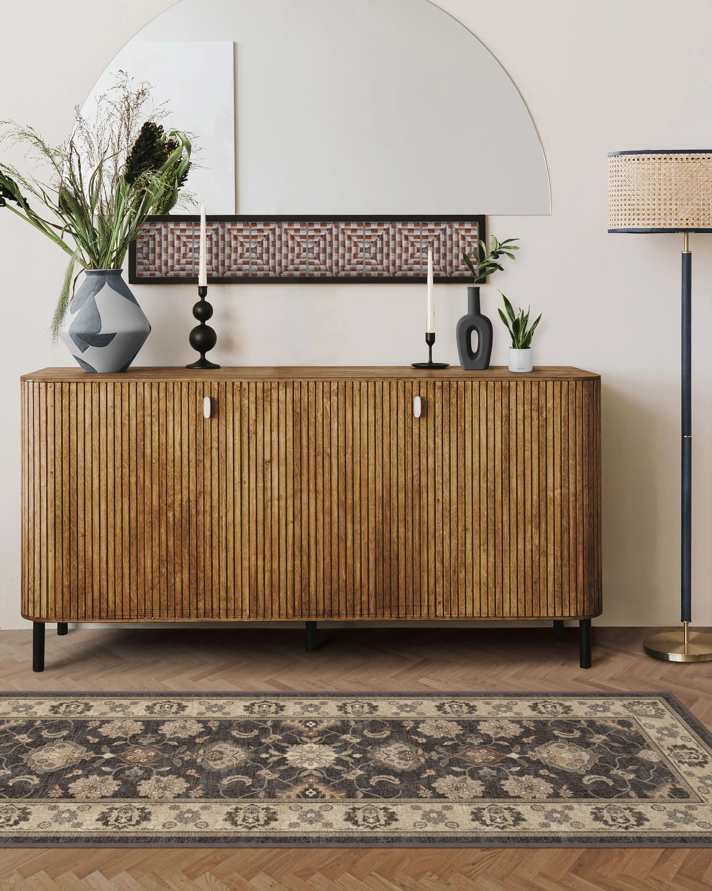 Odette Dark Wood Flatwoven Rug