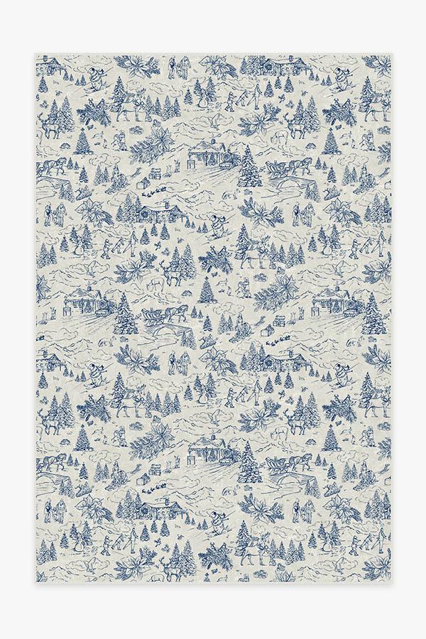 Winter Toile Blue Flatwoven Rug