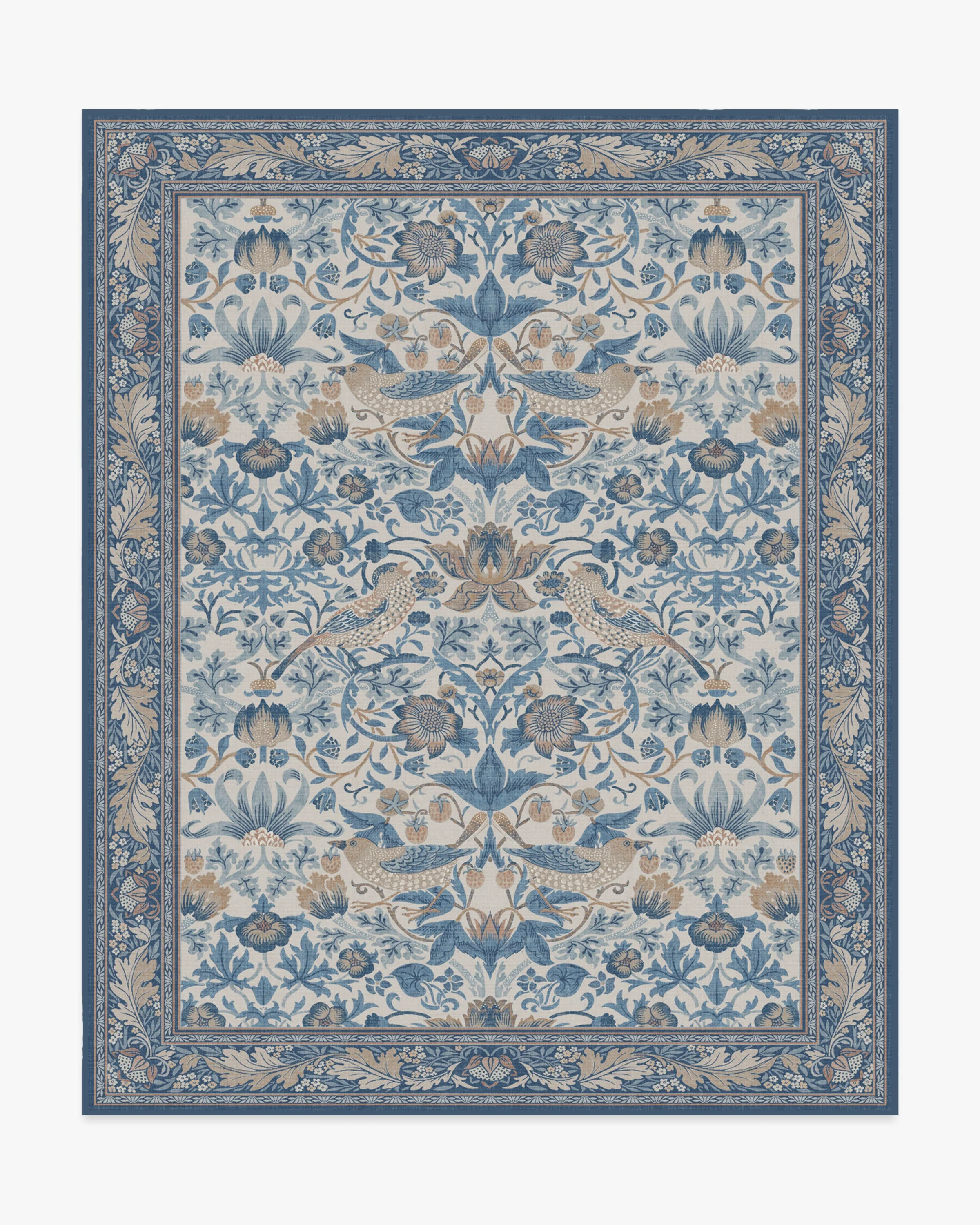 Strawberry Thief Indigo & Ivory Rug by Morris & Co.