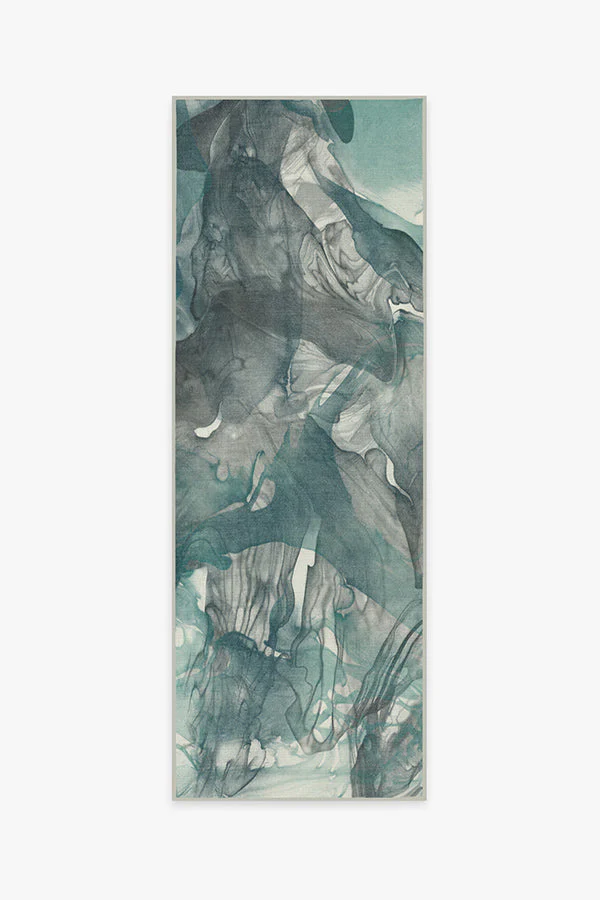 Aurora Teal Grey Rug