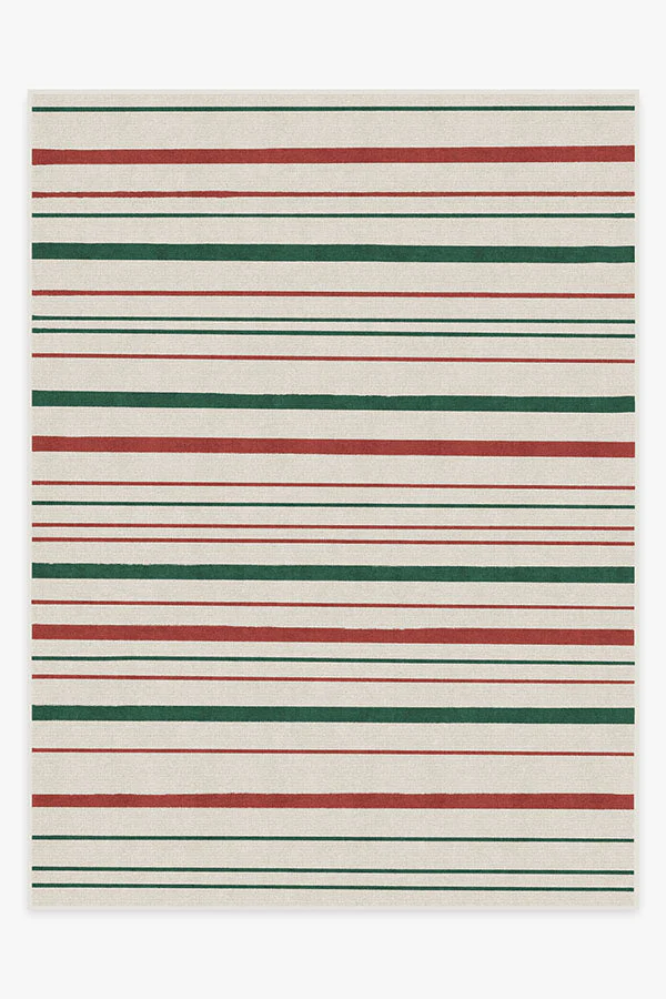 Hudson Stripe Red & Green Rug