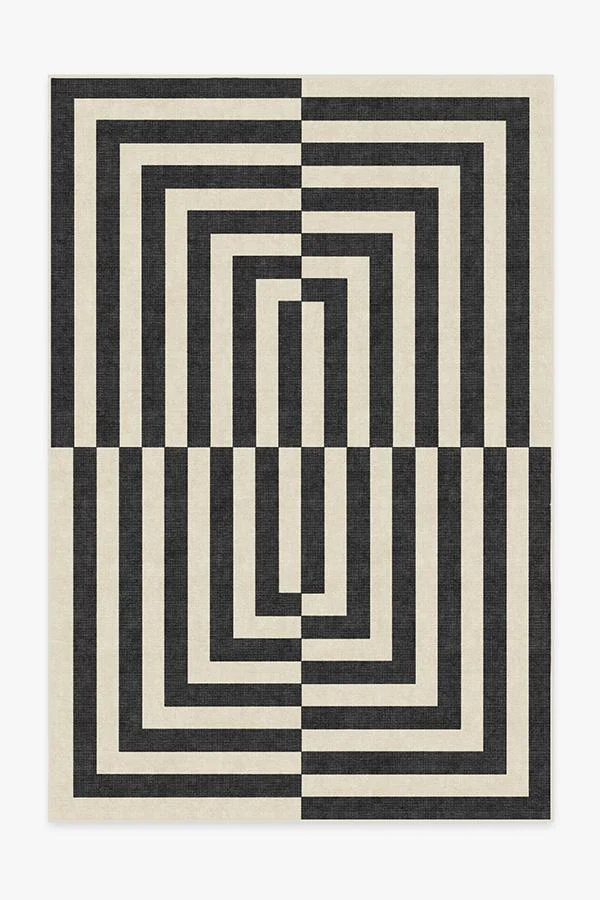 Op Art Charcoal Rug by Jonathan Adler