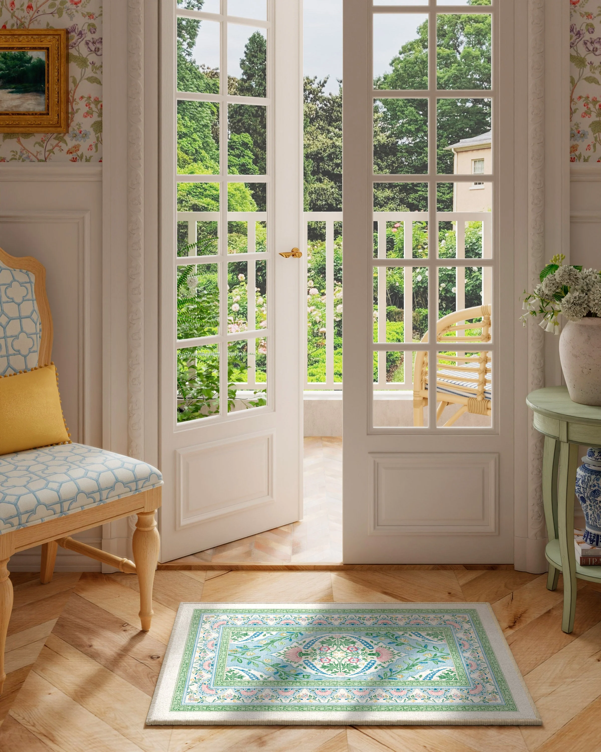 Skye Blue Multicolor Rug by Mrs. Alice