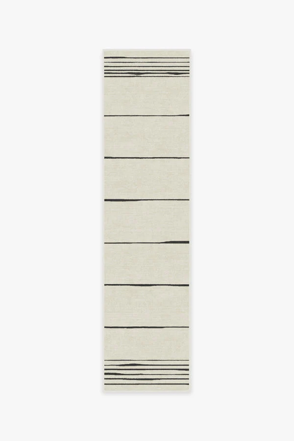 Clea Ivory & Black Flatwoven Rug by The Home Edit