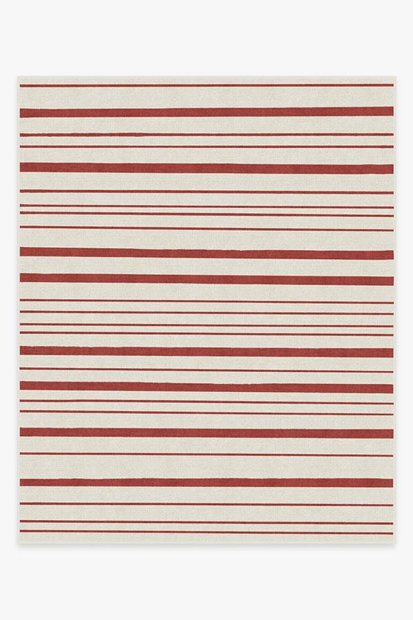 Hudson Stripe Red Flatwoven Rug