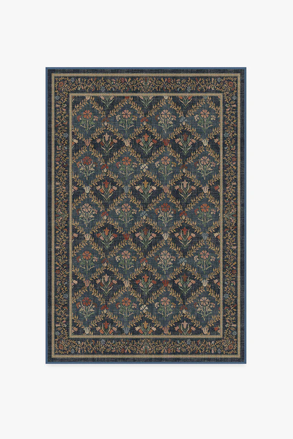 Bellflowers Blue Flatwoven Rug by Morris & Co.