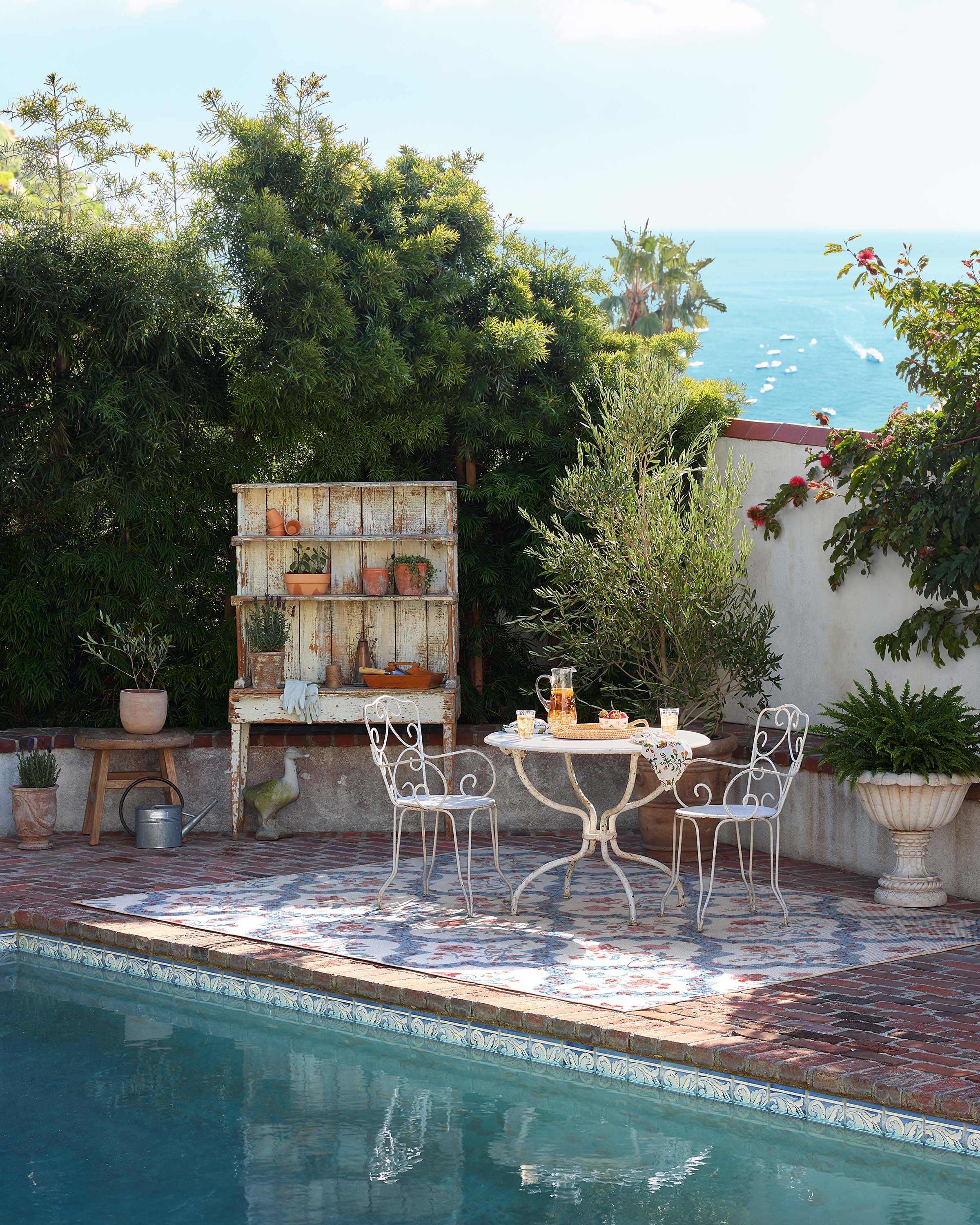Elodie Currant & Ocean Outdoor Rug