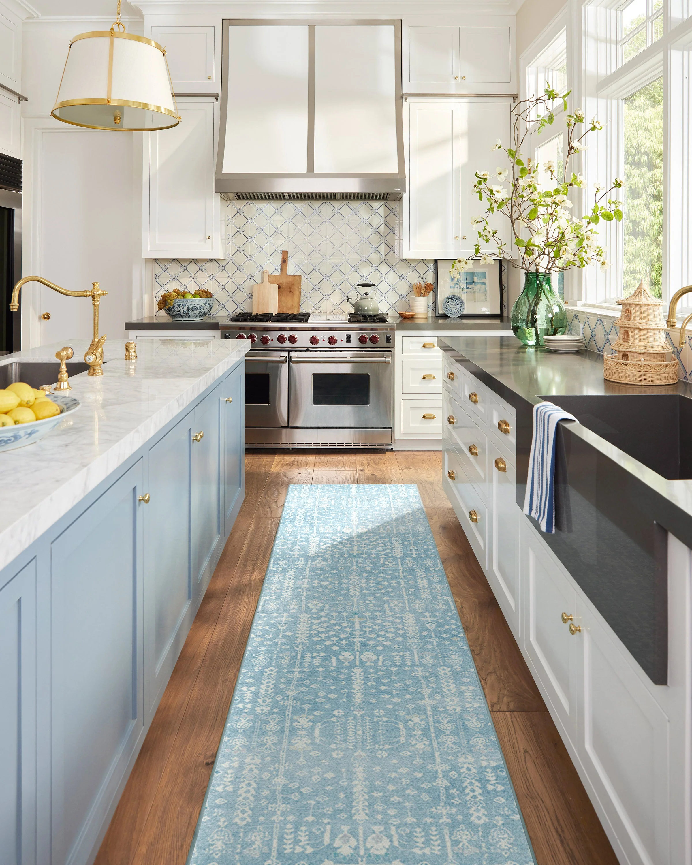 Palmetto Coastal Blue Rug by Gray Malin