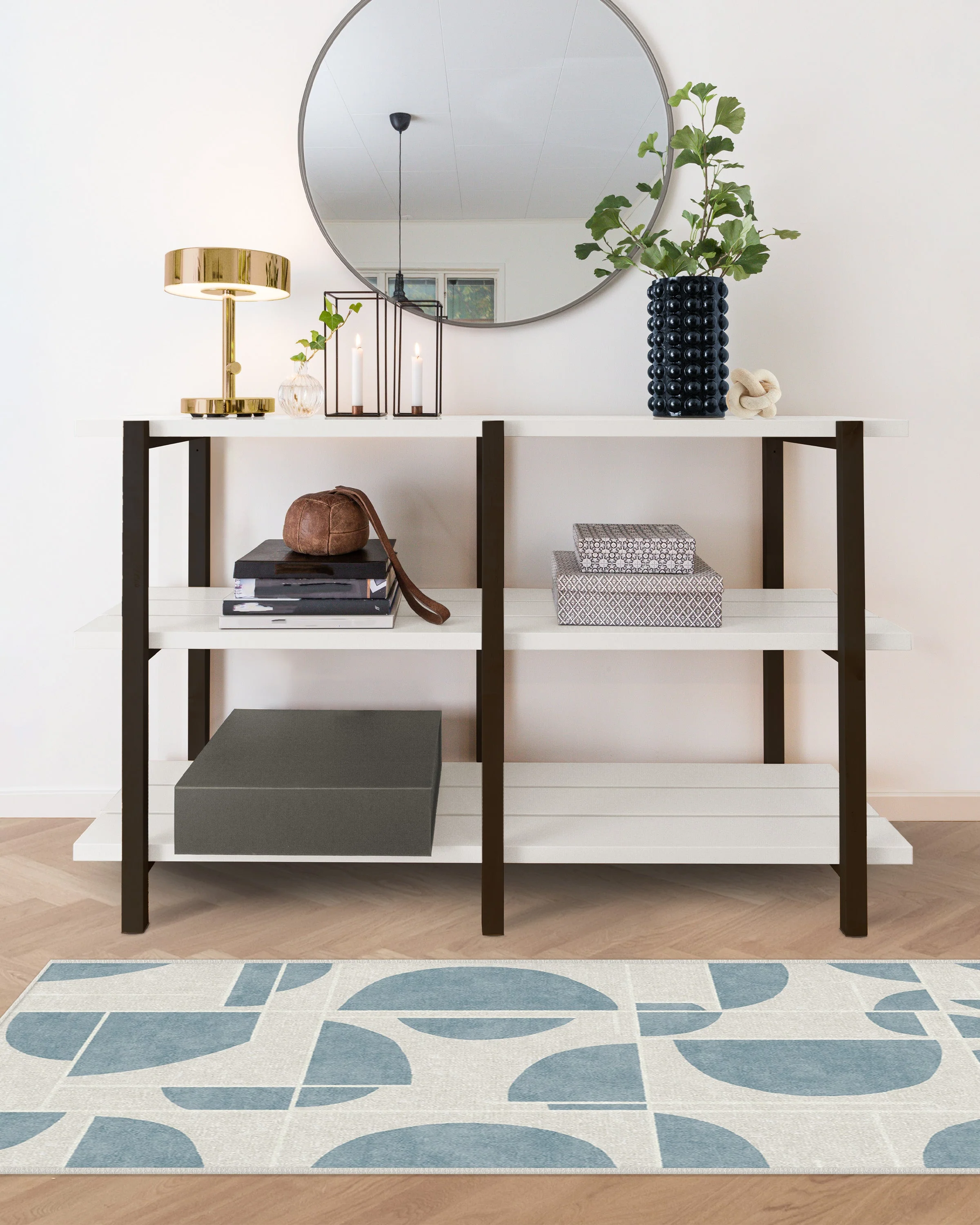 Lune Slate Blue Rug by Nina Takesh