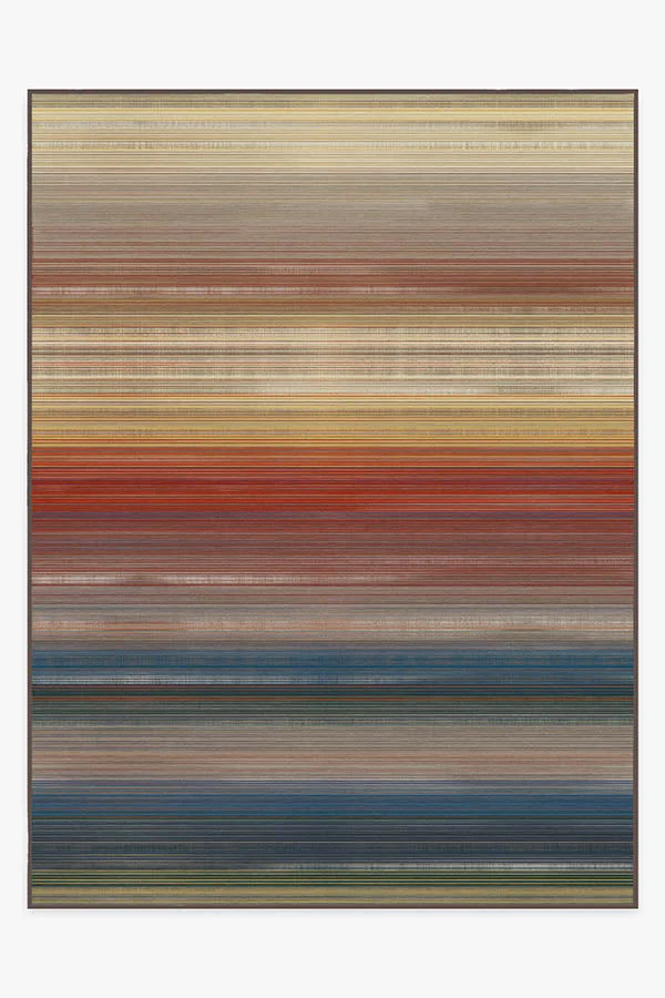 Linear Striped Multicolor Rug
