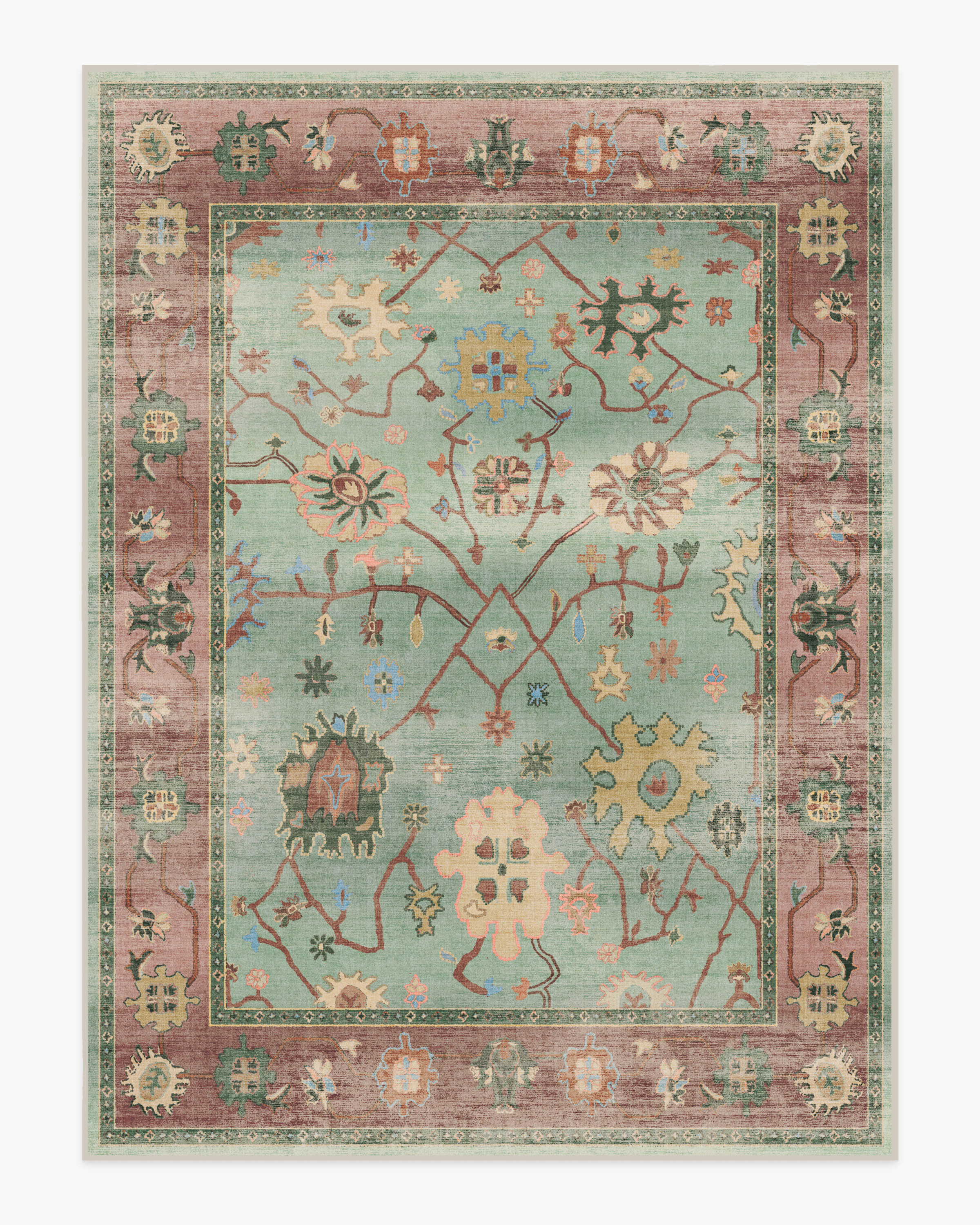 Jemima Sage and Rosewood Flatwoven Rug