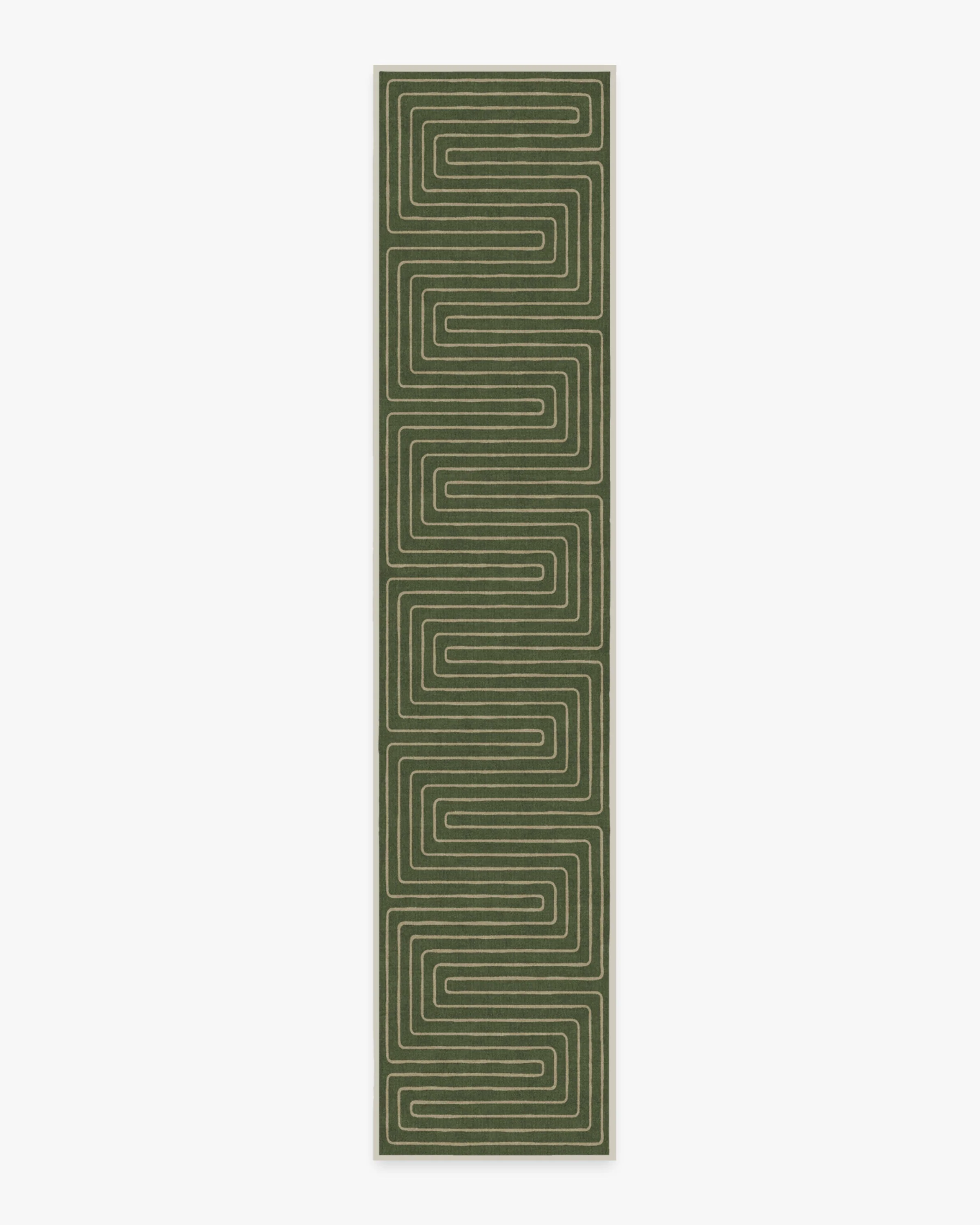 Labyrinth Fern Green Flatwoven Rug by Jonathan Adler