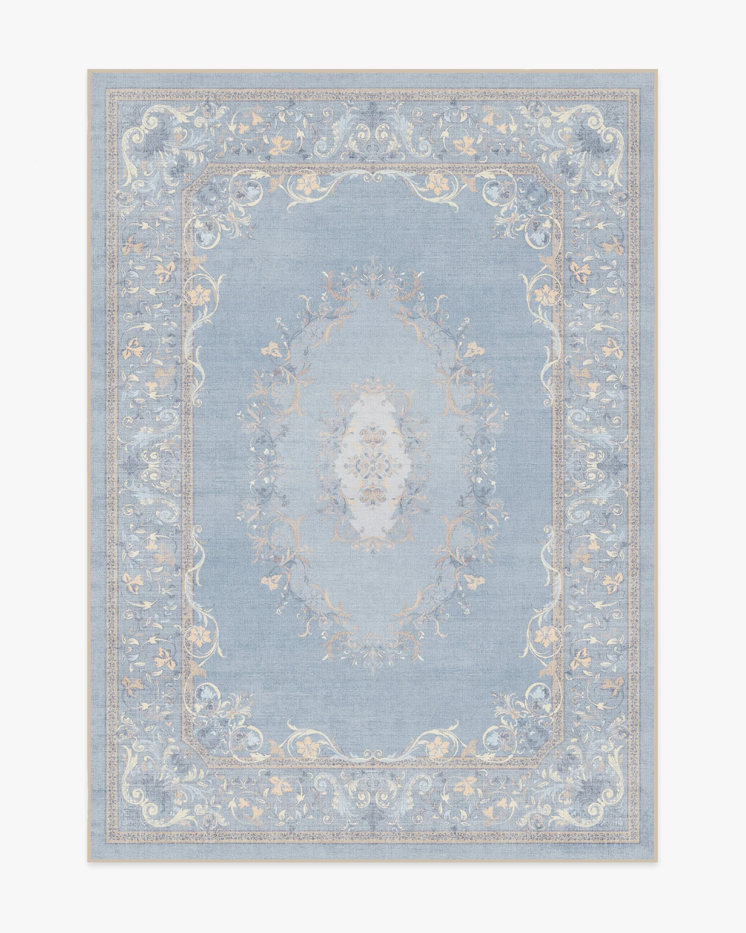 Lady Whistledown Soft Blue Flatwoven Rug by Bridgerton