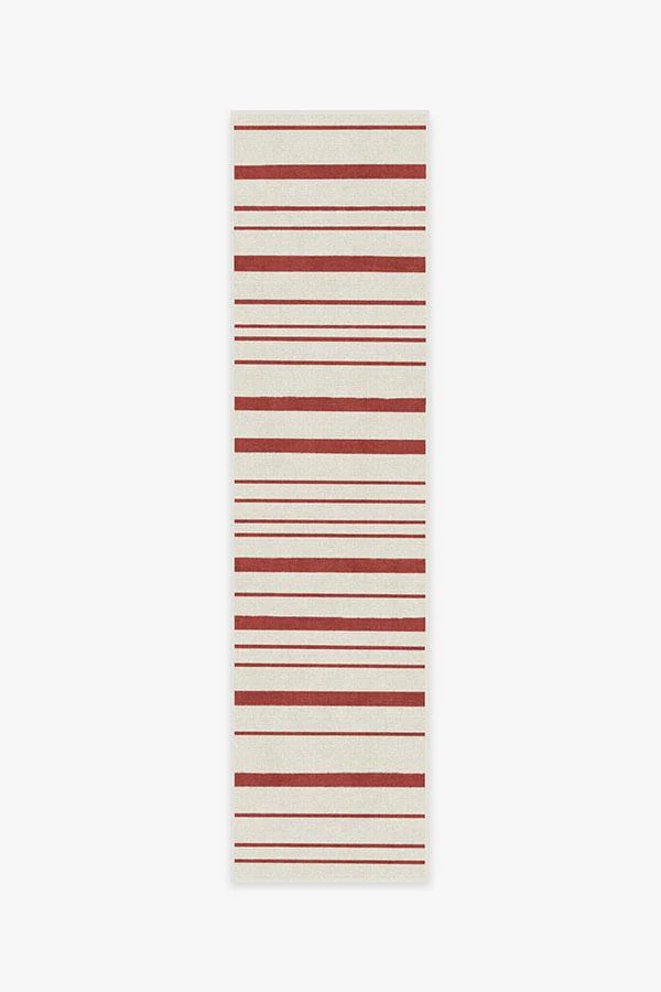 Hudson Stripe Red Flatwoven Rug