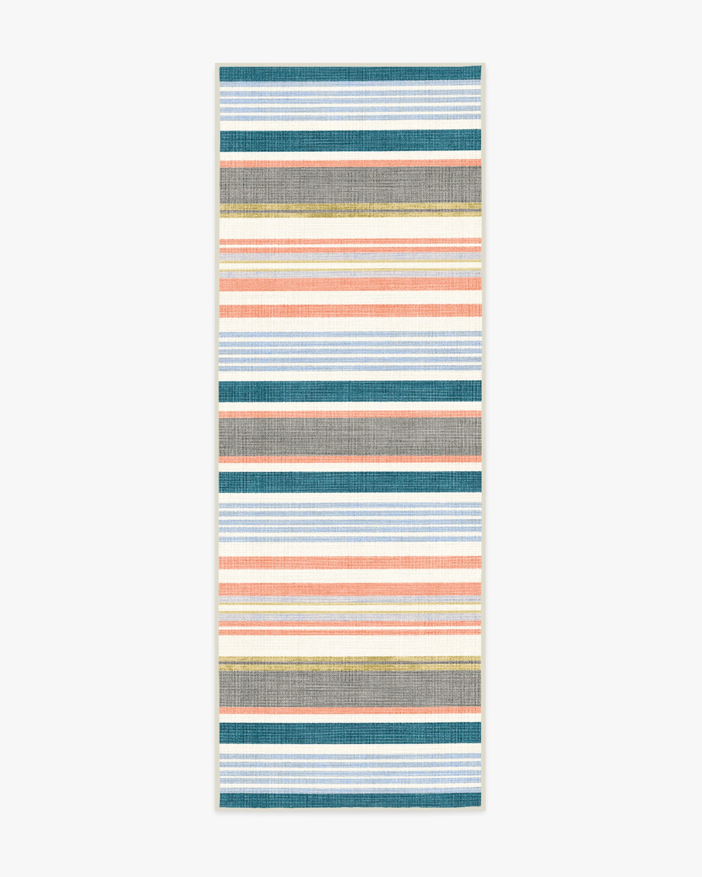 Tropez Stripe Teal Multicolor Outdoor Rug