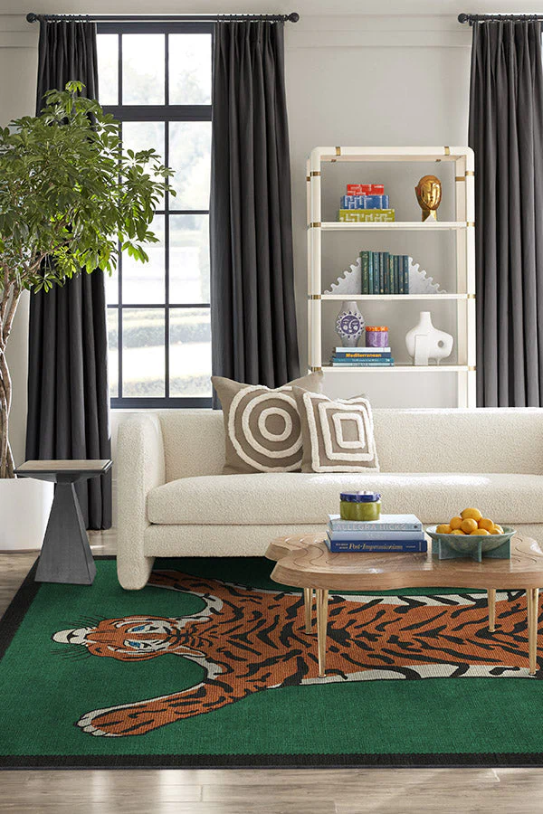 Tiger Emerald Flatwoven Rug by Jonathan Adler