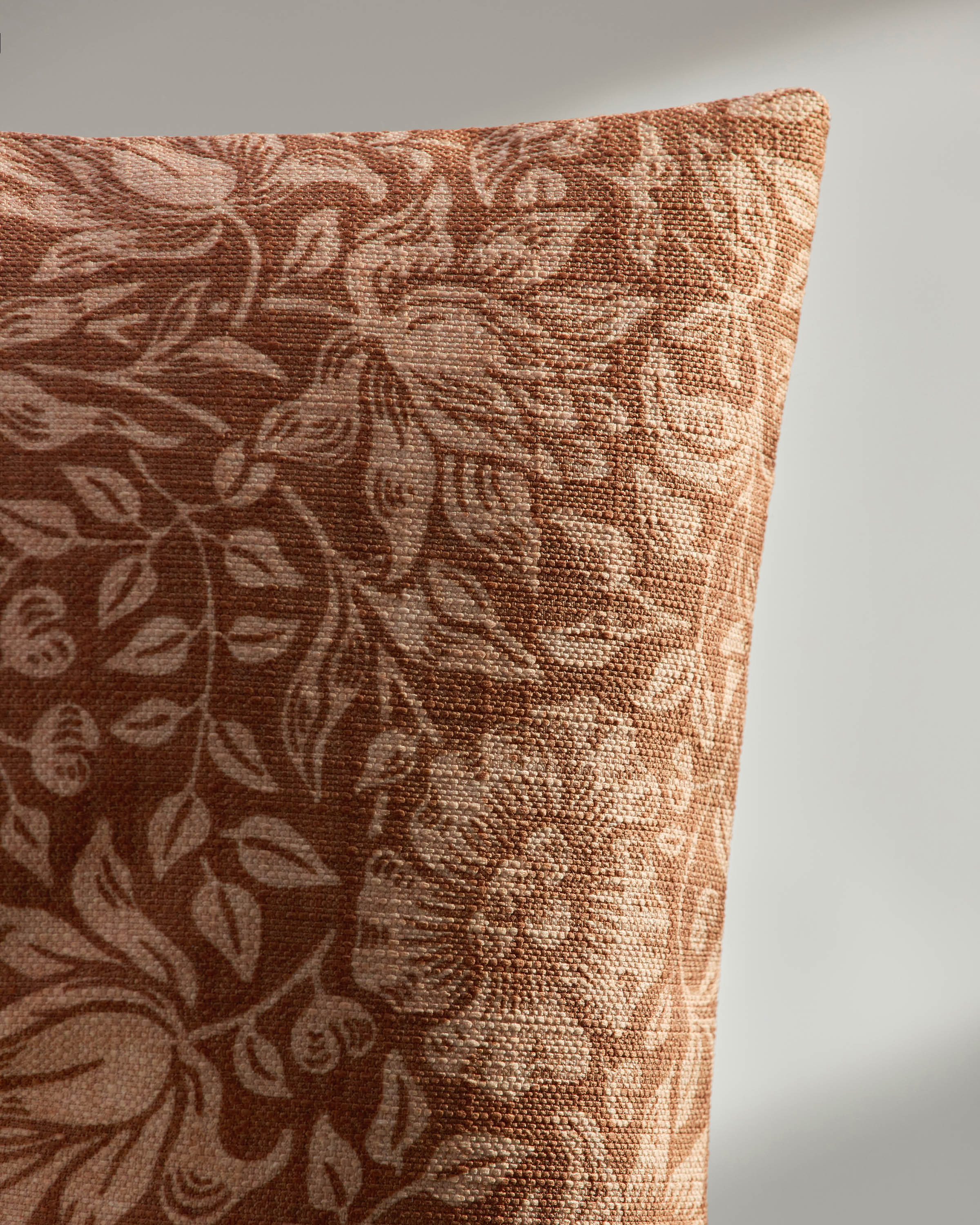 Mallow Blush & Rust Woven Throw Pillow by Morris & Co.