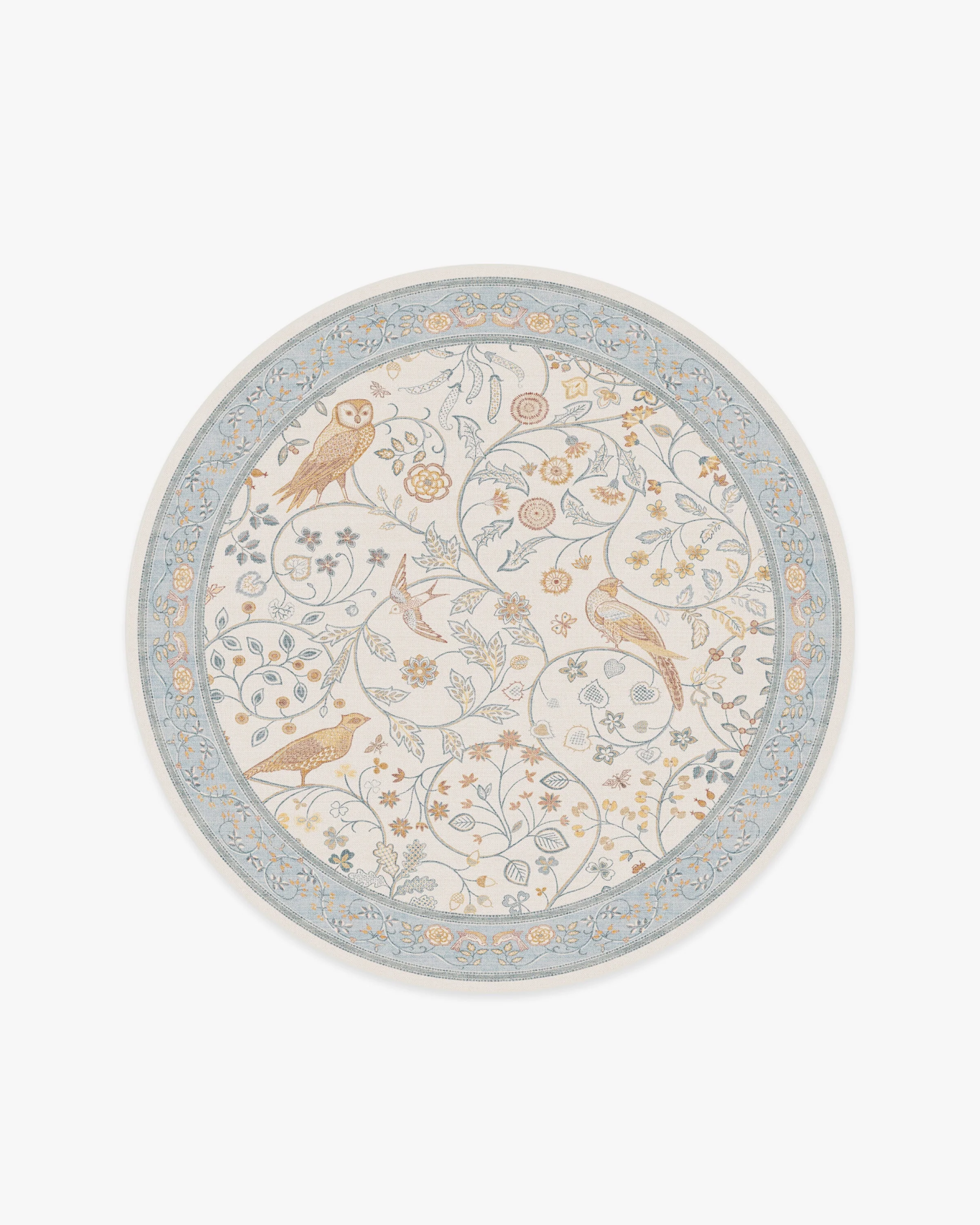 Newill Ivory & Blue Flatwoven Rug by Morris & Co.