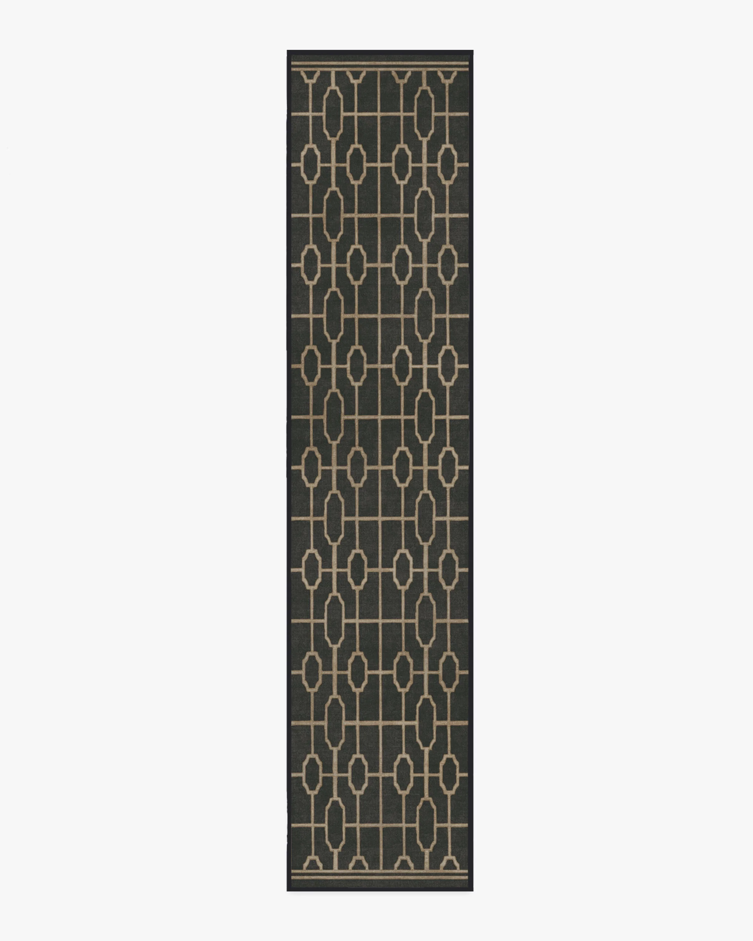Diana Trellis Black & Gold Flatwoven Rug by The Hiltons