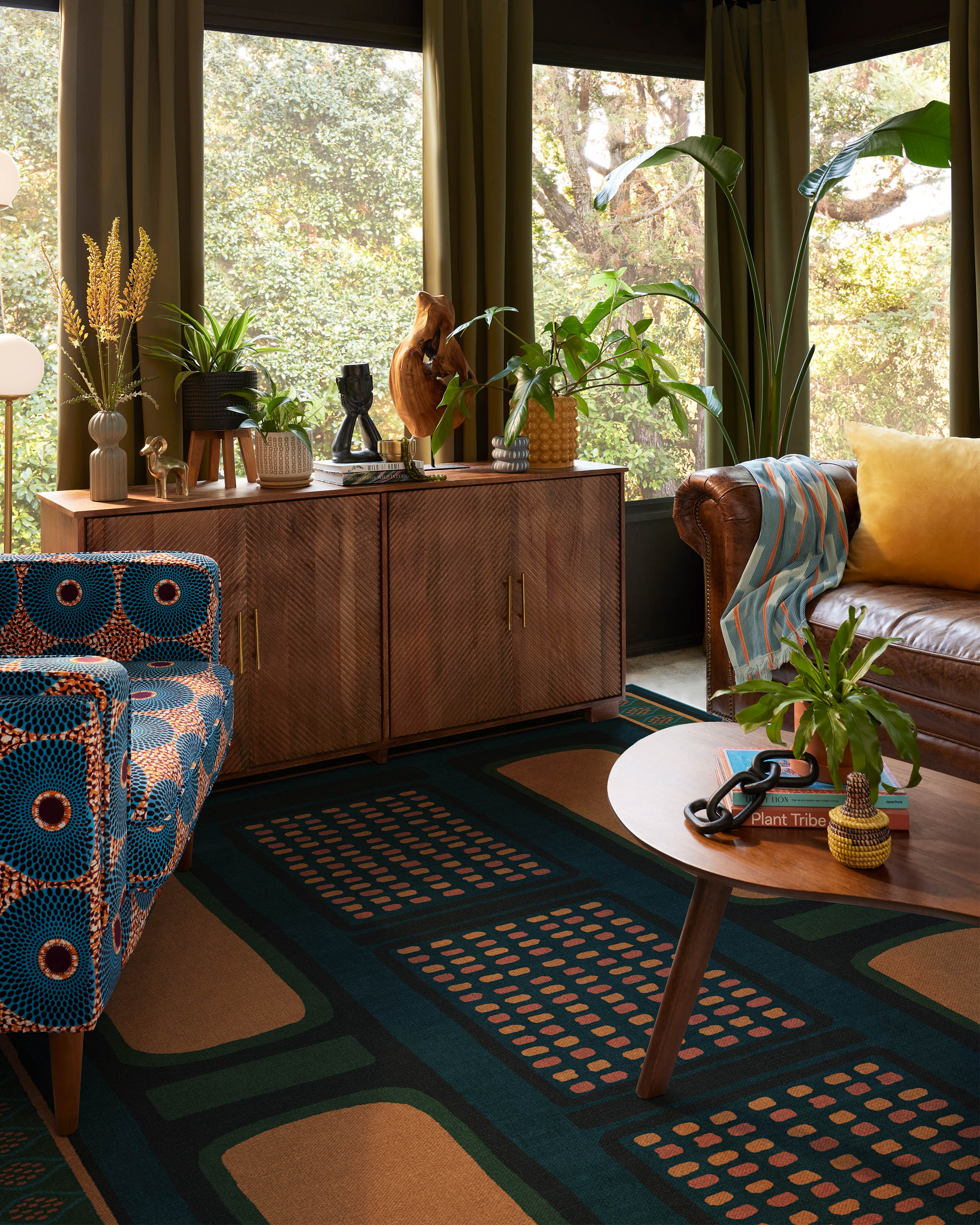 Nerissa Teal & Gold Rug by Architectural Digest
